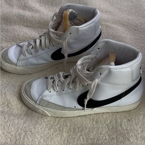 Nike White and Black High-Top Sneakers